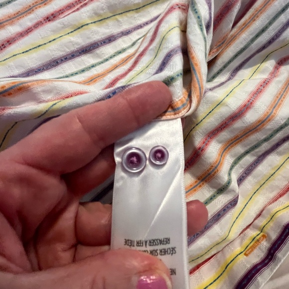 Robert Graham 2XL Multicolor Stripe Button Down Shirt Paisley Trim - Picture 8 of 12